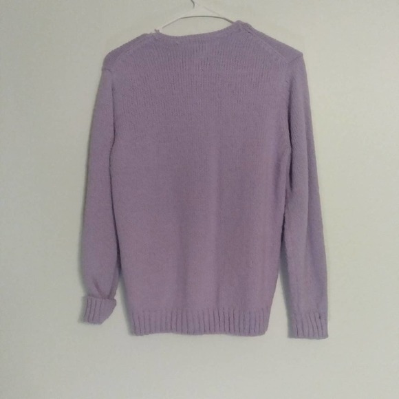 LEON Levin Hand Loomed Lilac Cardigan Sweater - Picture 5 of 7